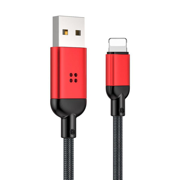 ROCK R6 Lightning Metal Braided Smart Luminous Charge,Sync Cable 100cm