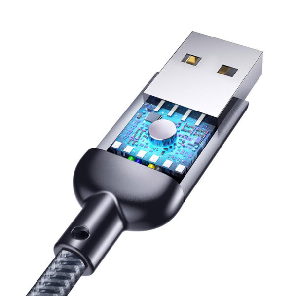 ROCK R6 Lightning Metal Braided Smart Luminous Charge,Sync Cable 100cm