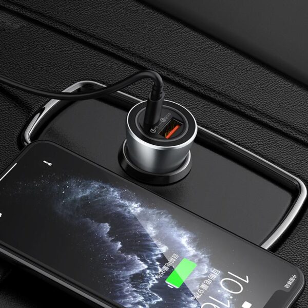 REMAX RCC-107 Fast Charging PD+QC Type-C Car Charger For 7/7 Plus/6S/6S Plus/6 Plus/6/SE (2020)/ 11/ 11Pro/11ProMax/XsMax,/XR/ XS/X/8/8 Plus/ AirPods/Ipad/Samsung/LG/HTC/Huawei/Moto/xiao MI and More
