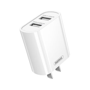 REMAX RP-U35 Jane Series 2.1A Dual USB Fast Charging Adapter Set Fast Charging For 7/7 Plus/6S/6S Plus/6 Plus/6/SE (2020)/ 11/ 11Pro/11ProMax/XsMax,/XR/ XS/X/8/8 Plus/ AirPods/Ipad/Samsung/LG/HTC/Huawei/Moto/xiao MI and More (White）