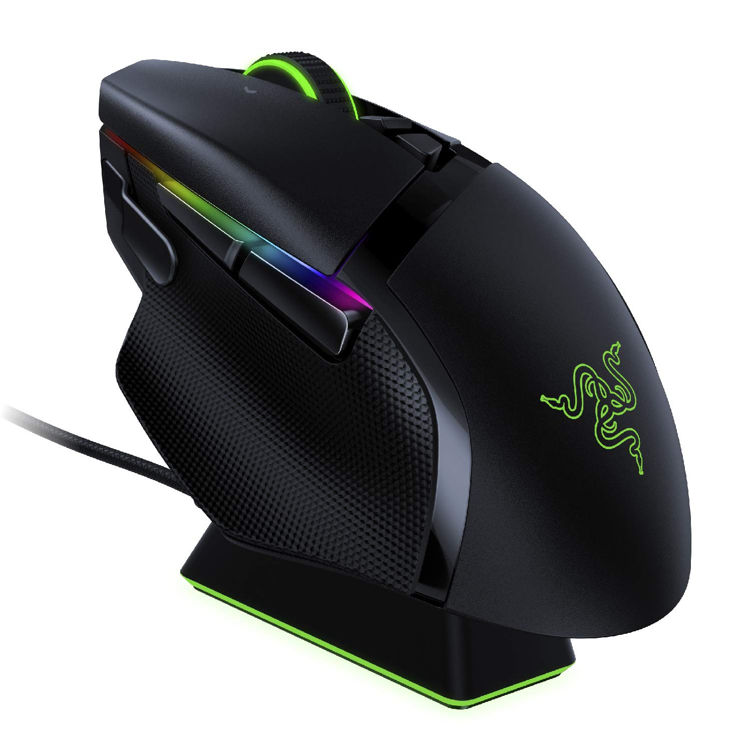 Razer Basilisk Ultimate HyperSpeed Wireless Gaming Mouse w/ Charging Dock: Fastest Gaming Mouse Switch – 20K DPI Optical Sensor – Chroma RGB – 11 Programmable Buttons