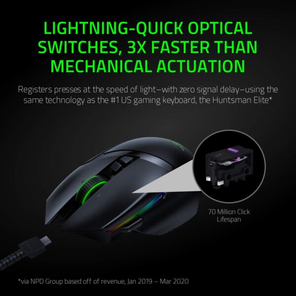 Razer Basilisk Ultimate HyperSpeed Wireless Gaming Mouse w/ Charging Dock: Fastest Gaming Mouse Switch - 20K DPI Optical Sensor - Chroma RGB - 11 Programmable Buttons