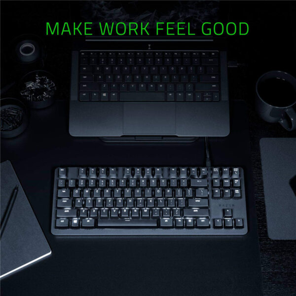 Razer BlackWidow Lite TKL Tenkeyless Mechanical Keyboard : Orange Key Switches - Tactile & Silent - White Individual Key Lighting - Compact Design - Detachable Cable