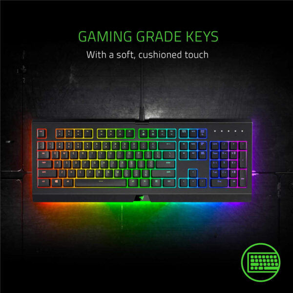 Razer Cynosa Chroma Pro Gaming Keyboard: Customizable Chroma RGB Lighting w/ Underglow - Individually Backlit Keys - Spill-Resistant Design - Programmable Macro Functionality