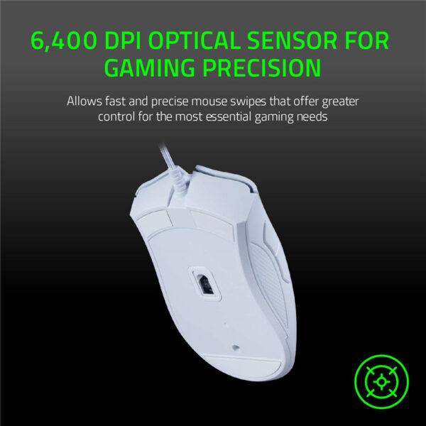 Razer DeathAdder Essential Gaming Mouse: 6400 DPI Optical Sensor - 5 Programmable Buttons - Mechanical Switches - Rubber Side Grips