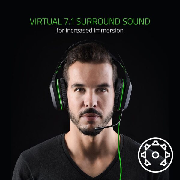 Razer Electra V2 USB: 7.1 Surround Sound - Auto Adjusting Headband - Detachable Boom Mic with In-Line Controls - Gaming Headset Works with PC & PS4
