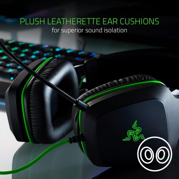 Razer Electra V2 USB: 7.1 Surround Sound - Auto Adjusting Headband - Detachable Boom Mic with In-Line Controls - Gaming Headset Works with PC & PS4