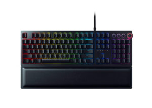RAZER HUNTSMAN ELITE: Opto-Mechanical Switch – Multi-Functional Digital Dial & Media Keys – Leatherette Wrist Rest – 4-Side Underglow – Gaming Keyboard