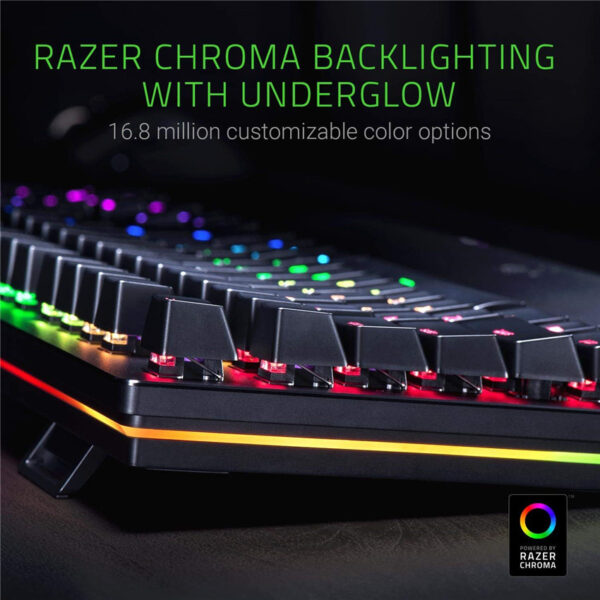 RAZER HUNTSMAN ELITE: Opto-Mechanical Switch - Multi-Functional Digital Dial & Media Keys - Leatherette Wrist Rest - 4-Side Underglow - Gaming Keyboard