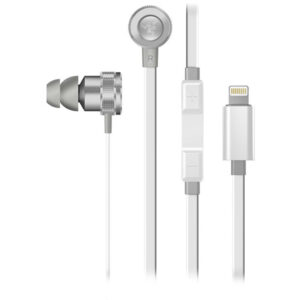 Razer Hammerhead Earbuds for iOS: DAC - Custom-Tuned Dual-Driver Technology - In-Line Mic & Volume Control - Aluminum Frame - Lightning Connector - Mercury White