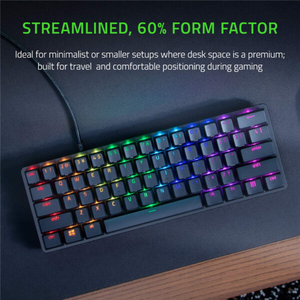 Razer Huntsman Mini 60% Gaming Keyboard: Fastest Keyboard Switches Ever - Clicky Optical Switches - Chroma RGB Lighting - PBT Keycaps - Onboard Memory