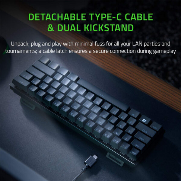 Razer Huntsman Mini 60% Gaming Keyboard: Fastest Keyboard Switches Ever - Clicky Optical Switches - Chroma RGB Lighting - PBT Keycaps - Onboard Memory