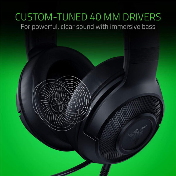 Razer Kraken X Ultralight Gaming Headset: 7.1 Surround Sound Capable - Lightweight Frame - Integrated Audio Controls - Bendable Cardioid Microphone - For PC, Xbox, PS4, Nintendo Switch