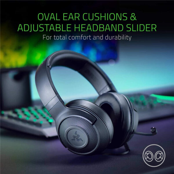 Razer Kraken X Ultralight Gaming Headset: 7.1 Surround Sound Capable - Lightweight Frame - Integrated Audio Controls - Bendable Cardioid Microphone - For PC, Xbox, PS4, Nintendo Switch