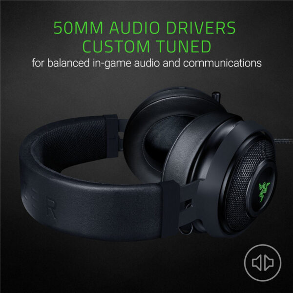 Razer Kraken 7.1 V2: 7.1 Surround Sound - Retractable Noise-Cancelling Mic - Lightweight Aluminum Frame - Gaming Headset Works with PC & PS4 - Black
