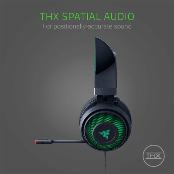 Razer Kraken Kitty RGB USB Gaming Headset: THX 7.1 Spatial Surround Sound - Chroma RGB Lighting - Retractable Active Noise Cancelling Mic - Lightweight Aluminum Frame - For PC