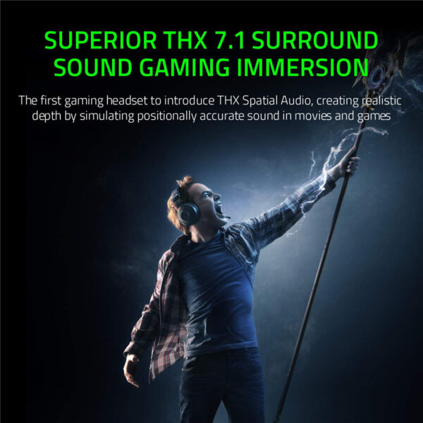 Razer Kraken Tournament Edition THX 7.1 Surround Sound Gaming Headset: Aluminum Frame - Retractable Noise Cancelling Mic - USB DAC Included - For PC, PS4, Nintendo Switch