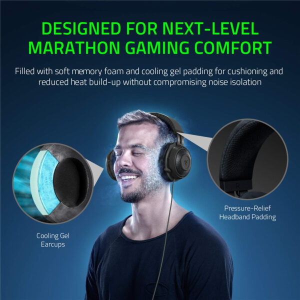 Razer Kraken Tournament Edition THX 7.1 Surround Sound Gaming Headset: Aluminum Frame - Retractable Noise Cancelling Mic - USB DAC Included - For PC, PS4, Nintendo Switch