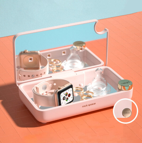 Rock Space 10W Wireless Charging UVC LED Disinfection Sterilizer Health Care Mobile Phone Face Mask Jewelry Watch Cleaner Vapor Devices Sterilization Box