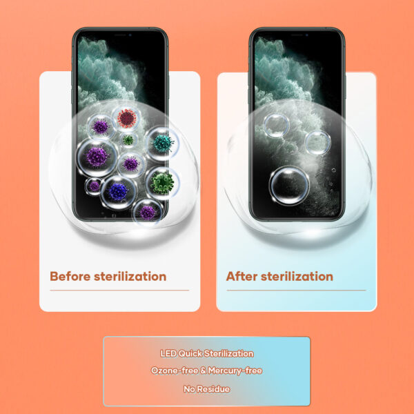 Rock Space 10W Wireless Charging UVC LED Disinfection Sterilizer Health Care Mobile Phone Face Mask Jewelry Watch Cleaner Vapor Devices Sterilization Box