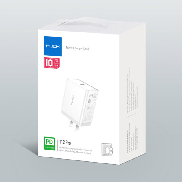 ROCK T12 Pro Single PD Fast Charging Travel Charger (CCC)