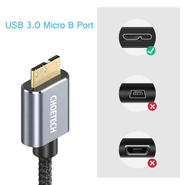 CHOETECH AB0012 USB 3.0 A Male to Micro-B Female