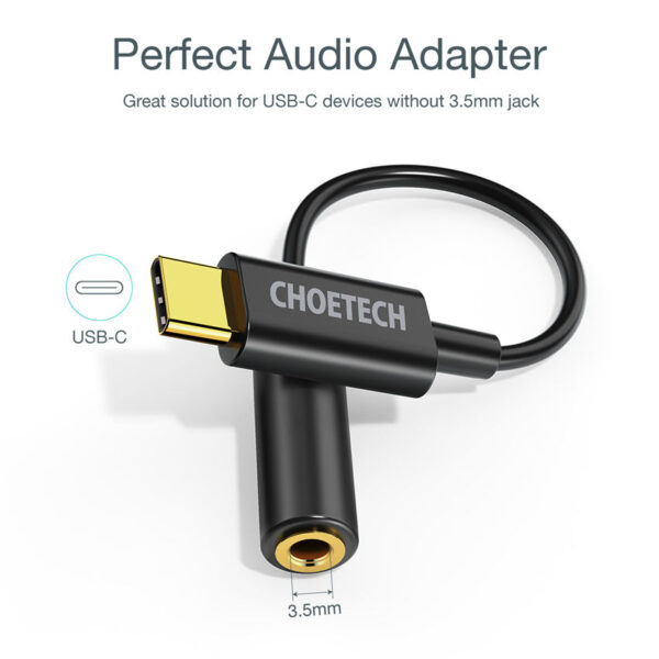 CHOETECH AUX003 USB-C to 3.5mm/F Headphone Jack Adapter