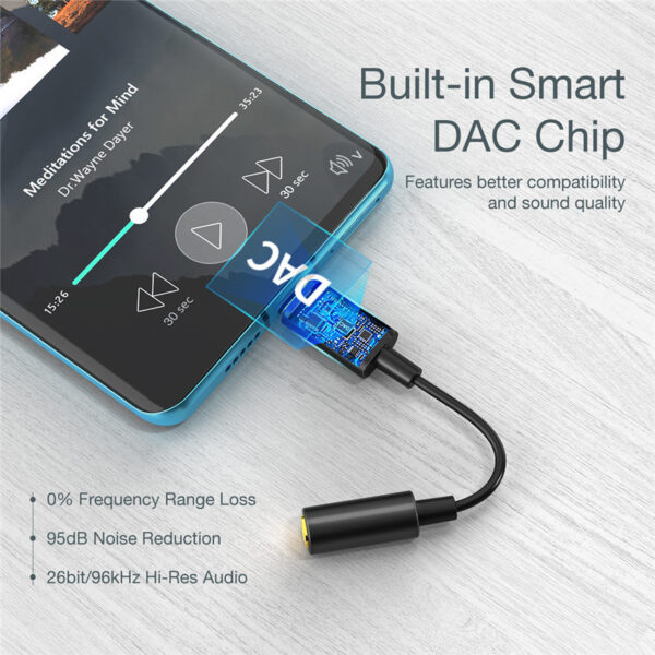 CHOETECH AUX003 USB-C to 3.5mm/F Headphone Jack Adapter
