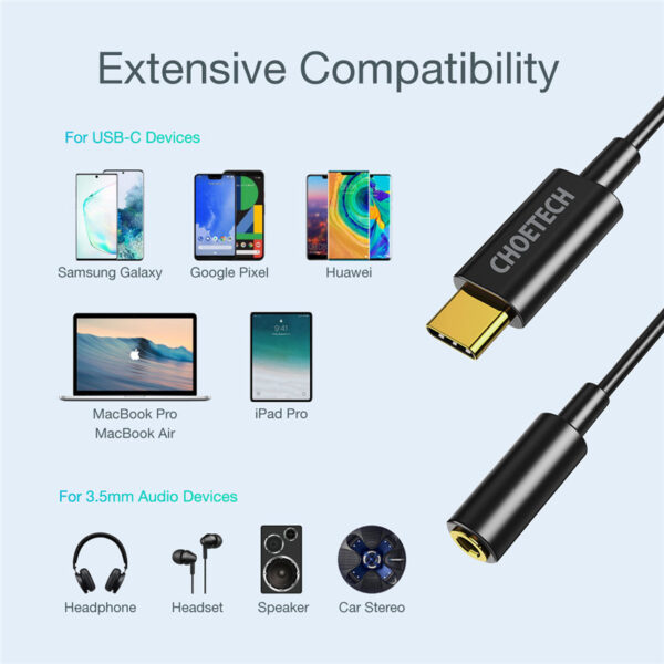 CHOETECH AUX003 USB-C to 3.5mm/F Headphone Jack Adapter