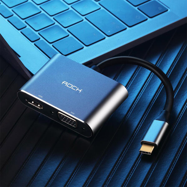 ROCK USB C to HDMI,VGA Converter