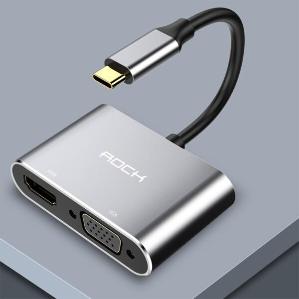 ROCK USB C to HDMI,VGA Converter