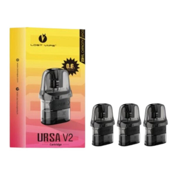 Lost Vape Ursa V2 Pod Cartridge for Ursa Nano /Ursa Nano 2 / Ursa Nano 3/ Ursa Nano Pro/Ursa Nano Air/ Ursa Nano S 2/Ursa Baby / Ursa Baby 2 /Ursa Baby 3/ Ursa Baby Pro / Ursa Pro /Ursa S /Ursa Nano Air / Ursa Pocket/Ursa Cap / Epoch Kit 2.5ml (3pcs/pack)