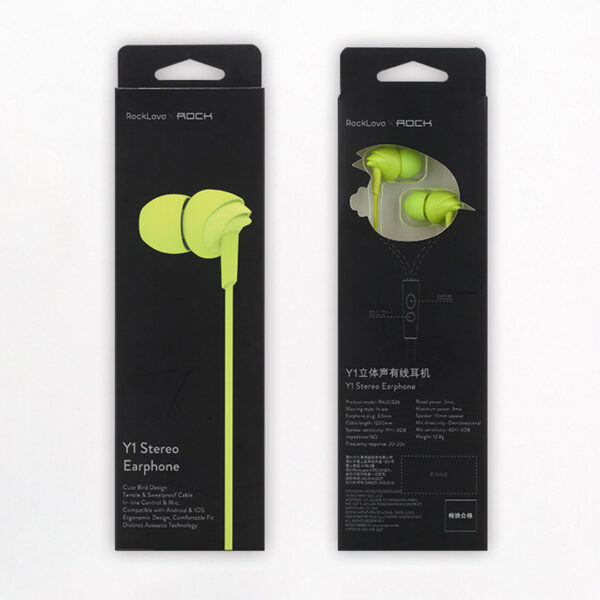 ROCK Y1 Stereo Earphone