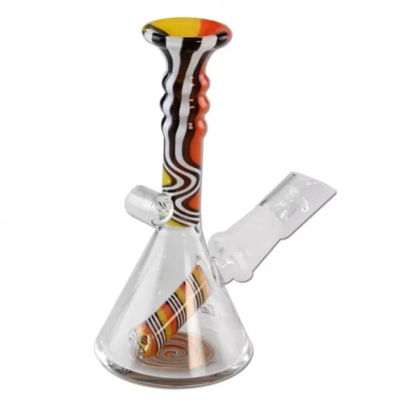 Black Leaf Random Colored Swirl Mini 11cm Pipe with Nail - Image 2