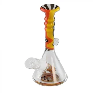 Black Leaf Random Colored Swirl Mini 11cm Pipe with Nail