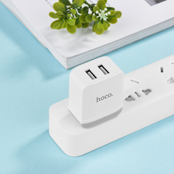 HOCO C33 Little Superior Double Port Fast Charger For 7/7 Plus/6S/6S Plus/6 Plus/6/SE (2020)/ 11/ 11Pro/11ProMax/XsMax,/XR/ XS/X/8/8 Plus/ AirPods/Ipad/Samsung/LG/HTC/Huawei/Moto/xiao MI and More