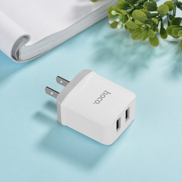 HOCO C33 Little Superior Double Port Fast Charger For 7/7 Plus/6S/6S Plus/6 Plus/6/SE (2020)/ 11/ 11Pro/11ProMax/XsMax,/XR/ XS/X/8/8 Plus/ AirPods/Ipad/Samsung/LG/HTC/Huawei/Moto/xiao MI and More