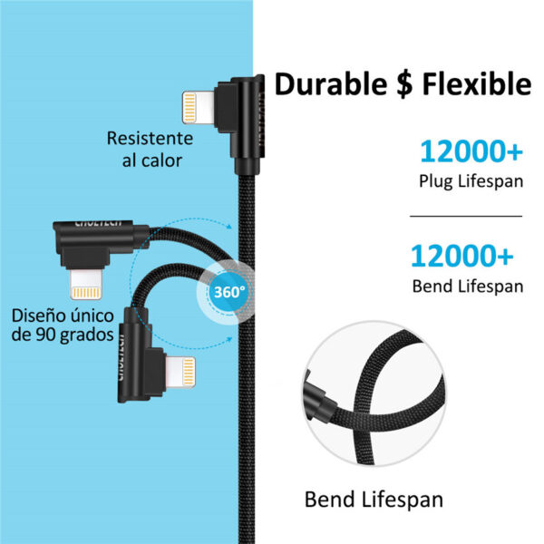 CHOETECH IP007 90 Degree Fast Charging For 12Mini/12/12Pro/12ProMax /7/7 Plus/6S/6S Plus/6 Plus/6/SE (2020)/ 11/ 11Pro/11ProMax/XsMax,/XR/ XS/X/8/8 Plus/ AirPods/Ipad