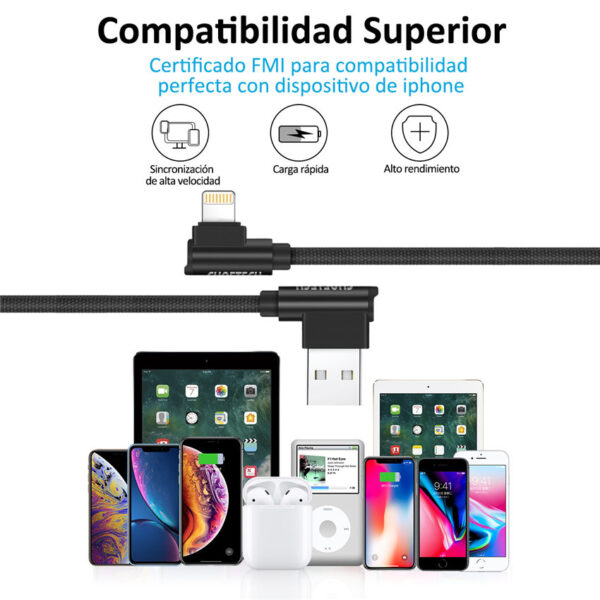 CHOETECH IP007 90 Degree Fast Charging For 12Mini/12/12Pro/12ProMax /7/7 Plus/6S/6S Plus/6 Plus/6/SE (2020)/ 11/ 11Pro/11ProMax/XsMax,/XR/ XS/X/8/8 Plus/ AirPods/Ipad