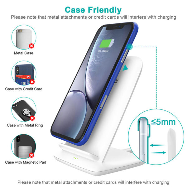 CHOETECH T555-S 10W 2 Coils Fast Wireless Charging For 11/11Pro/11ProMax/XR/XsMax/XS/X/8/8Plus/S20/S10/S9/S8/Note 10/Note 9 and More