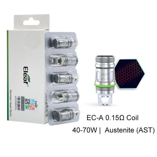 Eleaf EC Series Coil Heads for iSmoka Eleaf iJust S & iJust 2 & ijust 2 Mini & Melo & Melo 2 & Melo 3 & Melo 3 Mini & Pico & lemo 3 & Atlantis & Atlantis 2 & Atalantis Mega & Pico Plus & iJust ECM Tank & MELO 4 & MELO 3 Nano & Melo 6 Tank(5pcs/pack)