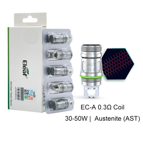 Eleaf EC Series Coil Heads for iSmoka Eleaf iJust S & iJust 2 & ijust 2 Mini & Melo & Melo 2 & Melo 3 & Melo 3 Mini & Pico & lemo 3 & Atlantis & Atlantis 2 & Atalantis Mega & Pico Plus & iJust ECM Tank & MELO 4 & MELO 3 Nano & Melo 6 Tank(5pcs/pack)