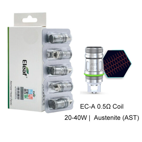 Eleaf EC Series Coil Heads for iSmoka Eleaf iJust S & iJust 2 & ijust 2 Mini & Melo & Melo 2 & Melo 3 & Melo 3 Mini & Pico & lemo 3 & Atlantis & Atlantis 2 & Atalantis Mega & Pico Plus & iJust ECM Tank & MELO 4 & MELO 3 Nano & Melo 6 Tank(5pcs/pack)