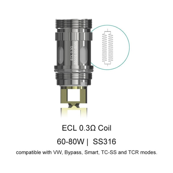 Eleaf EC Series Coil Heads for iSmoka Eleaf iJust S & iJust 2 & ijust 2 Mini & Melo & Melo 2 & Melo 3 & Melo 3 Mini & Pico & lemo 3 & Atlantis & Atlantis 2 & Atalantis Mega & Pico Plus & iJust ECM Tank & MELO 4 & MELO 3 Nano & Melo 6 Tank(5pcs/pack)