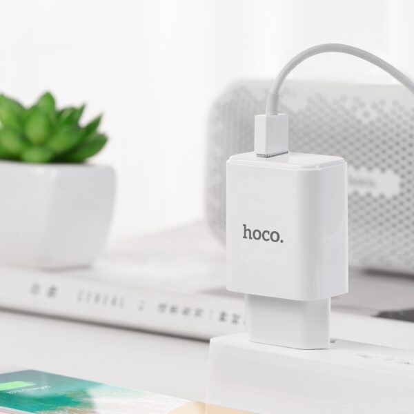 HOCO C61A Victoria Single Port Fast Charger For 7/7 Plus/6S/6S Plus/6 Plus/6/SE (2020)/ 11/ 11Pro/11ProMax/XsMax,/XR/ XS/X/8/8 Plus/ AirPods/Ipad/Samsung/LG/HTC/Huawei/Moto/xiao MI and More