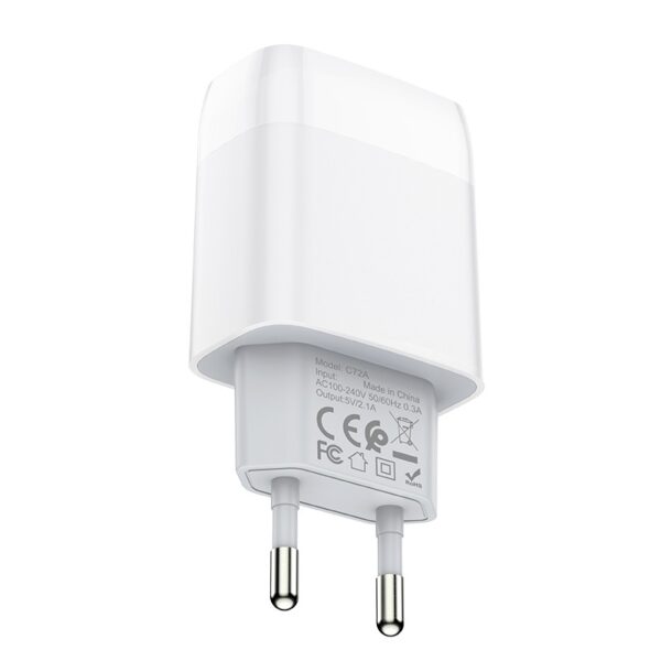 HOCO C72A Glorious Single Port Fast Charger For 7/7 Plus/6S/6S Plus/6 Plus/6/SE (2020)/ 11/ 11Pro/11ProMax/XsMax,/XR/ XS/X/8/8 Plus/ AirPods/Ipad/Samsung/LG/HTC/Huawei/Moto/xiao MI and More