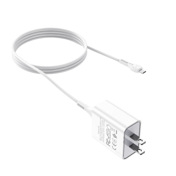 HOCO C81 Asombroso White Single Port Charger Set Fast Charger For 7/7 Plus/6S/6S Plus/6 Plus/6/SE (2020)/ 11/ 11Pro/11ProMax/XsMax,/XR/ XS/X/8/8 Plus/ AirPods/Ipad/Samsung/LG/HTC/Huawei/Moto/xiao MI and More