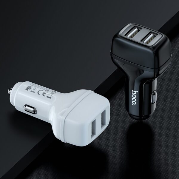 HOCO Z36 Leader Dual Port Car Charger Fast Charging For 7/7 Plus/6S/6S Plus/6 Plus/6/SE (2020)/ 11/ 11Pro/11ProMax/XsMax,/XR/ XS/X/8/8 Plus/ AirPods/Ipad/Samsung/LG/HTC/Huawei/Moto/xiao MI and More