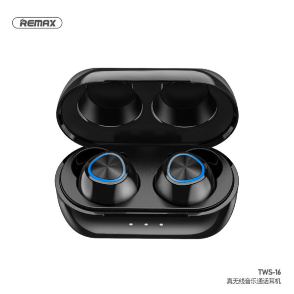 REMAX TWS-16 Bluetooth 5.0 True Wireless Earbuds With Charging Case Premium Sound With Deep Bass For Sport Running 220mAh