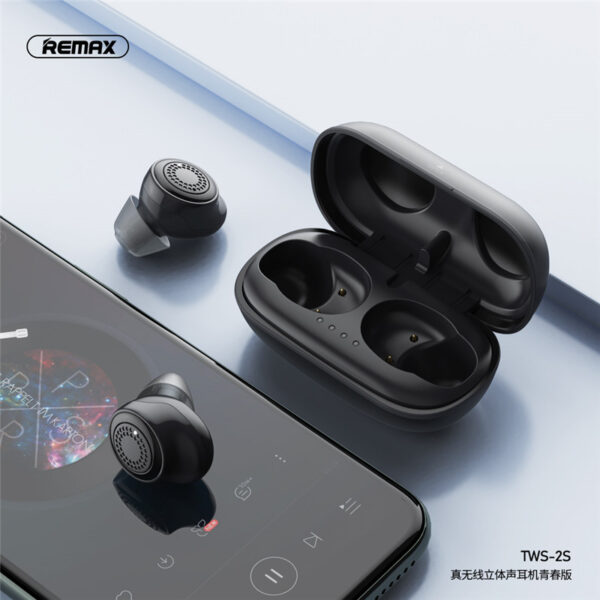 REMAX TWS-2S Bluetooth 5.0 True Wireless Headset Premium SREMAound With Deep Bass For Sport Running 350mAh
